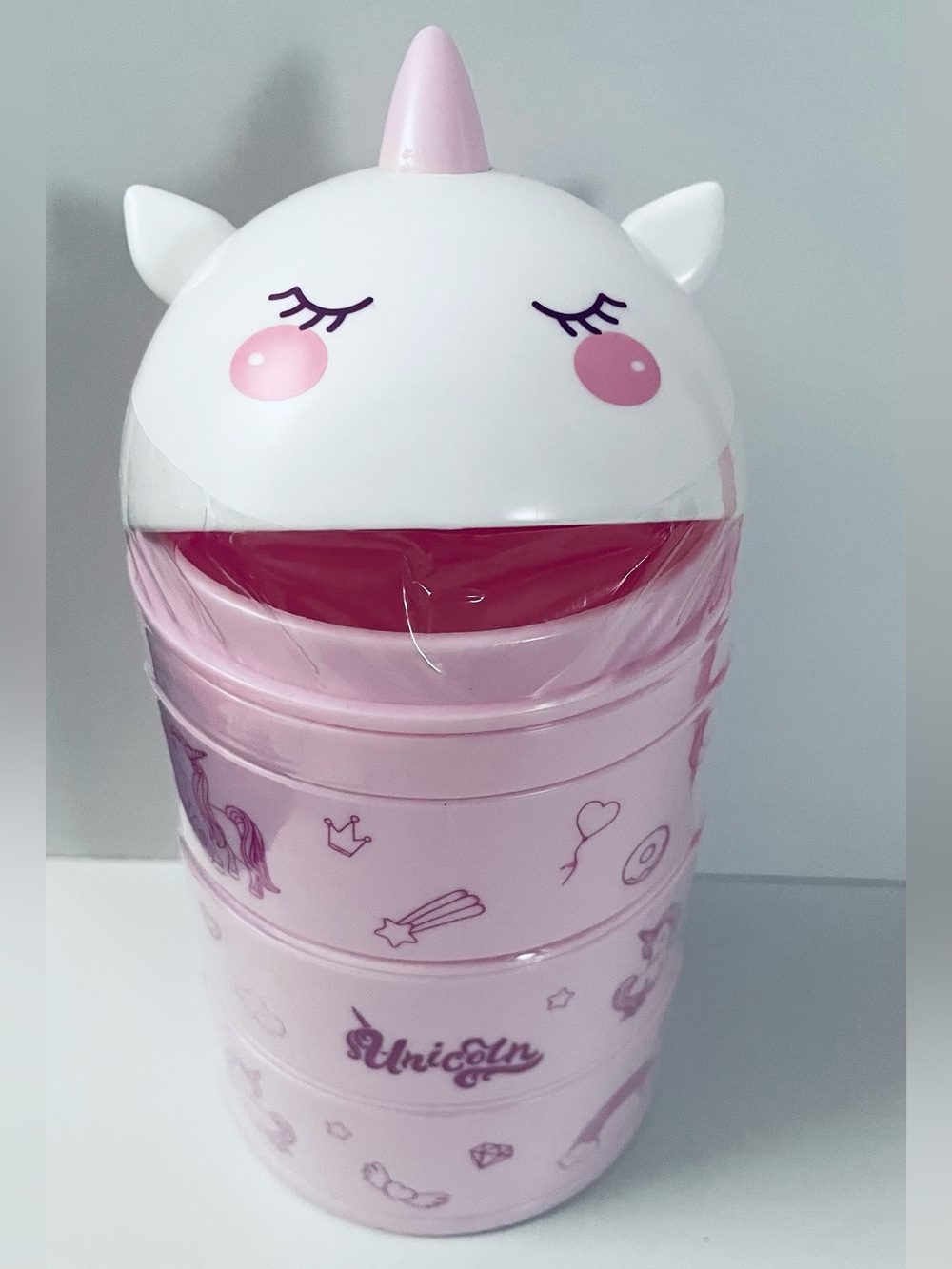 Unicorn Pink storage container - Cute unicorn Lid